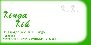 kinga kik business card